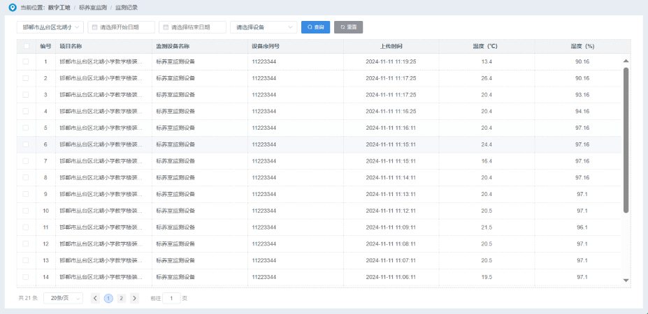設(shè)備歷史監(jiān)測數(shù)據(jù)查詢